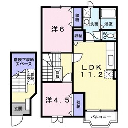 ヴィラ・アンソレイエBの物件間取画像